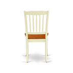 East West Furniture Dining Room Furniture Set- a Round Dining Table and Wood Seat Chairs, Buttermilk & Cherry (Pieces Options)