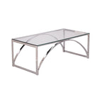 SEI Furniture Stene Contemporary Silver Glass Coffee Table