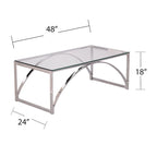 SEI Furniture Stene Contemporary Silver Glass Coffee Table