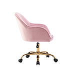 Porthos Home Xenos Velvet Office Chair with Gold Chrome Base