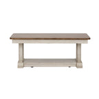 Farmhouse Reimagined Antique White with Chestnut Rectangular Cocktail Table