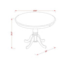 East West Furniture Kitchen Table Set- A Round Dining Room Table and Cream Linen Fabric Parson Chairs, Mahogany (Pieces Options)