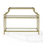 Crosley Aimee Glass/ Gold Finish Steel 3-tier Console Table