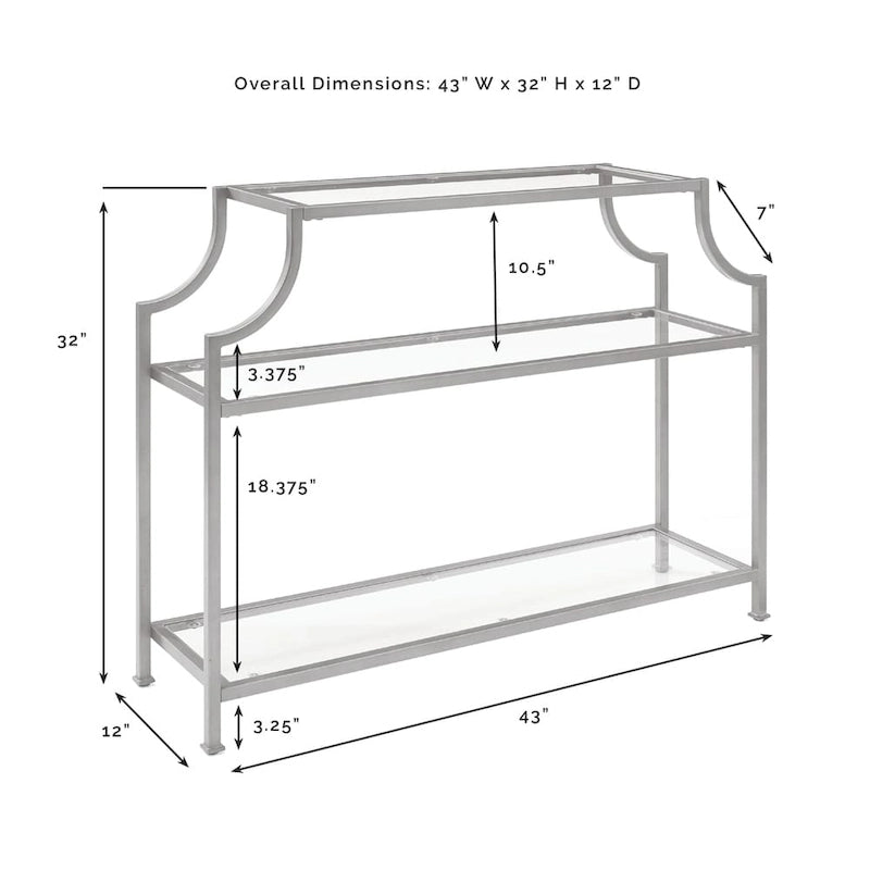 Crosley Aimee Glass/ Gold Finish Steel 3-tier Console Table
