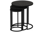 Set of 3 Frederiksværk nesting round side tables in black marble, Meublori