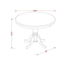 East West Furniture ANAV5-BLK-W 5 Piece Kitchen Table Set- a Round Dining Room Table and 4 Dining Chairs, Black & Cherry