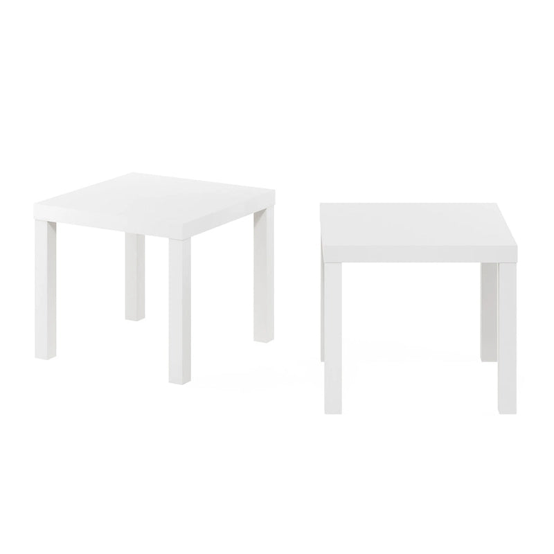 Furinno Classic Homey Square Side Table, Set of 2, Black