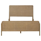 Stevie Sand Wash and Natural Cane Upholstered Panel Bed