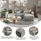 Contemporary 4 Piece Modular Sectional Sofa with Ottoman