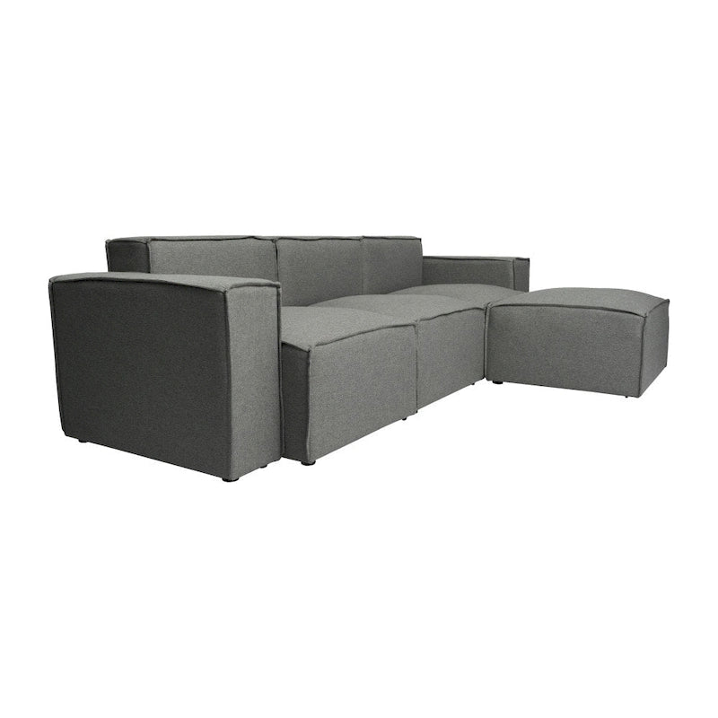 Contemporary 4 Piece Modular Sectional Sofa with Ottoman