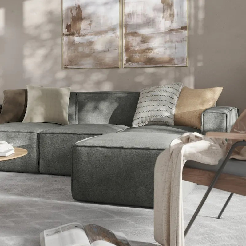 Contemporary 4 Piece Modular Sectional Sofa with Ottoman