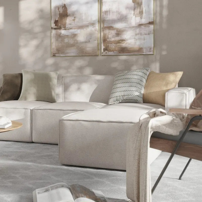 Contemporary 4 Piece Modular Sectional Sofa with Ottoman