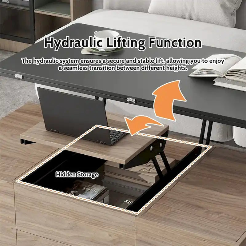 Merax Modern Lift Top Coffee Table Multifunctional Table