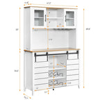 Farmhouse Wine Cabinet Kitchen Buffet with Wine Rack - 15.7D x 47.2W x 69.6H