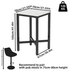 Bar Height 41.4 Dining Table - 27.55x27.55x41.4 inch