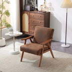 VINGLI Mid-Century Retro Modern Upholstered Lounge Chair Fabric Accent Chair Sturdy Wooden Frame Armchair