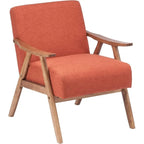 VINGLI Mid-Century Retro Modern Upholstered Lounge Chair Fabric Accent Chair Sturdy Wooden Frame Armchair
