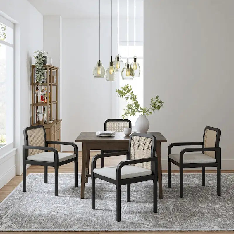 Antoine Modern Ratten Back Dining Chair with Removable Cushion by HULALA HOME