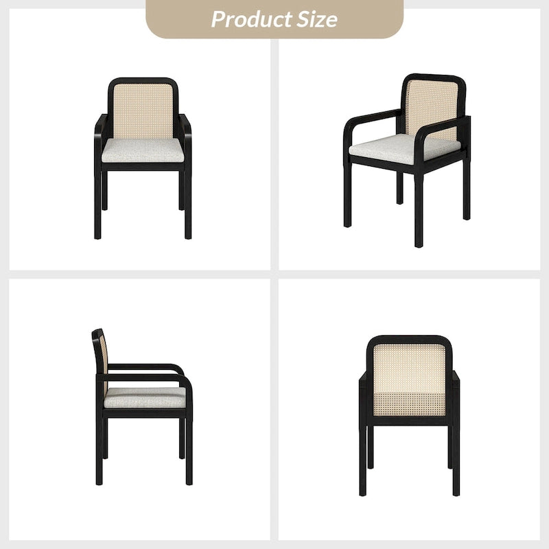 Antoine Modern Ratten Back Dining Chair with Removable Cushion by HULALA HOME