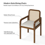 Antoine Modern Ratten Back Dining Chair with Removable Cushion by HULALA HOME