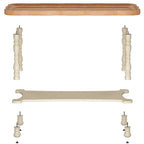 French Farmhouse Coffee Table with Natural Tray Top and Shelf