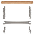 French Farmhouse Coffee Table with Natural Tray Top and Shelf