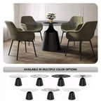 Prynn Dining Table with Round Top and Black Pedestal Base