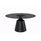 Prynn Dining Table with Round Top and Black Pedestal Base