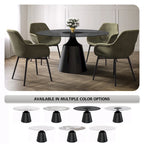 Prynn Dining Table with Round Top and Black Pedestal Base