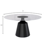 Prynn Dining Table with Round Top and Black Pedestal Base