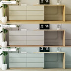 55.2-inch white corner desk with 6 drawer storage