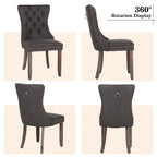 Faux Leather Dining Chairs Set of 2, Upholstered Chairs for Kitchen & Dining Room