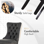 Faux Leather Dining Chairs Set of 2, Upholstered Chairs for Kitchen & Dining Room