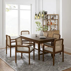 Antoine Modern Ratten Back Dining Chair with Removable Cushion Set of 6 by HULALA HOME