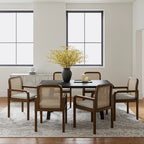 Antoine Modern Ratten Back Dining Chair with Removable Cushion Set of 6 by HULALA HOME
