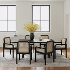 Antoine Modern Ratten Back Dining Chair with Removable Cushion Set of 6 by HULALA HOME