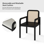 Antoine Modern Ratten Back Dining Chair with Removable Cushion Set of 6 by HULALA HOME