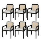 Antoine Modern Ratten Back Dining Chair with Removable Cushion Set of 6 by HULALA HOME