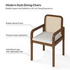 Antoine Modern Ratten Back Dining Chair with Removable Cushion Set of 6 by HULALA HOME