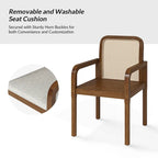 Antoine Modern Ratten Back Dining Chair with Removable Cushion Set of 6 by HULALA HOME