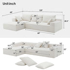 109x68 Modular Sectional Living Room Sofa Set, Modern Minimalist Style Couch, Upholstered Sleeper Sofa