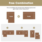 109x68 Modular Sectional Living Room Sofa Set, Modern Minimalist Style Couch, Upholstered Sleeper Sofa