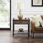 Art Leon Mid-century Wood Side End Table with Drawer
