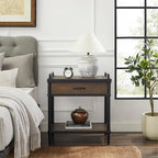 Art Leon Mid-century Wood Side End Table with Drawer