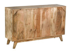 Mango wood and metal chest of drawers, Meublori, 120x35x76 cm