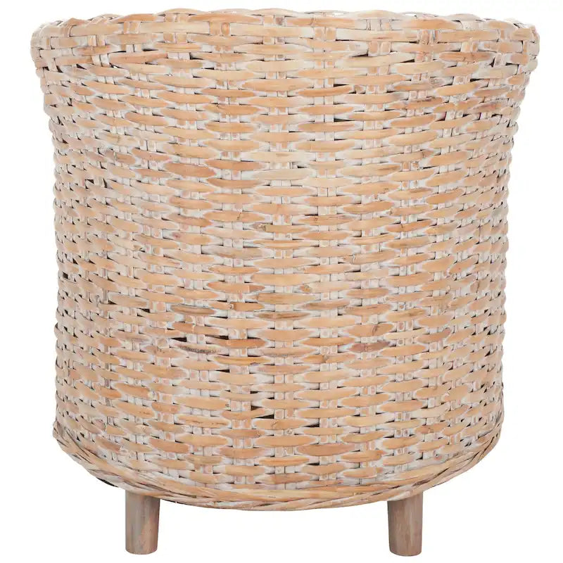 SAFAVIEH Charla Rattan Barrel Chair with Cushion - 29.1 x 27.2 x 32.7 - 29Wx27Dx33H