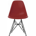 Modern Plastic Accent Designer Side Dining Matte Chair With Dark Black Wire Chrome Legs Base