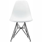 Modern Plastic Accent Designer Side Dining Matte Chair With Dark Black Wire Chrome Legs Base
