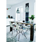 Modern Plastic Accent Designer Side Dining Matte Chair With Dark Black Wire Chrome Legs Base
