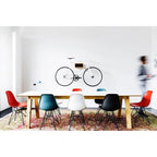 Modern Plastic Accent Designer Side Dining Matte Chair With Dark Black Wire Chrome Legs Base